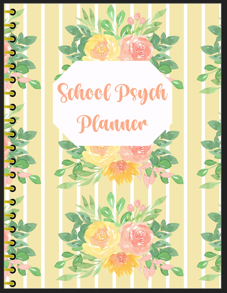 School Psychologist Digital Planner (Yellow Flowers)