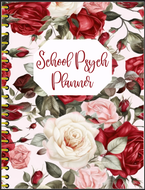 School Psychologist Digital Planner (Red Flowers)
