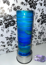 Load image into Gallery viewer, 20 ounce blue gold swirl stainless steel tumbler
