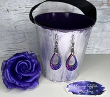 Load image into Gallery viewer, Black and rainbow Teardrop Earrings (Small)
