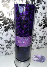 Load image into Gallery viewer, 30 ounce purple rose epoxy stainless steel tumbler
