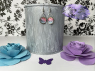 Rainbow Mandala in Sterling Silver Teardrop Earrings
