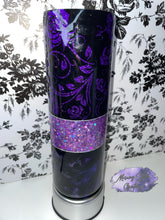 Load image into Gallery viewer, 30 ounce purple rose epoxy stainless steel tumbler
