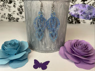 Light Blue & Gold Twirl Earrings