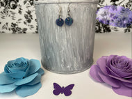 Periwinkle and green color shifting circle earrings (Small)