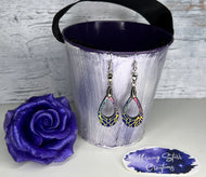 Black and rainbow Teardrop Earrings (Small)
