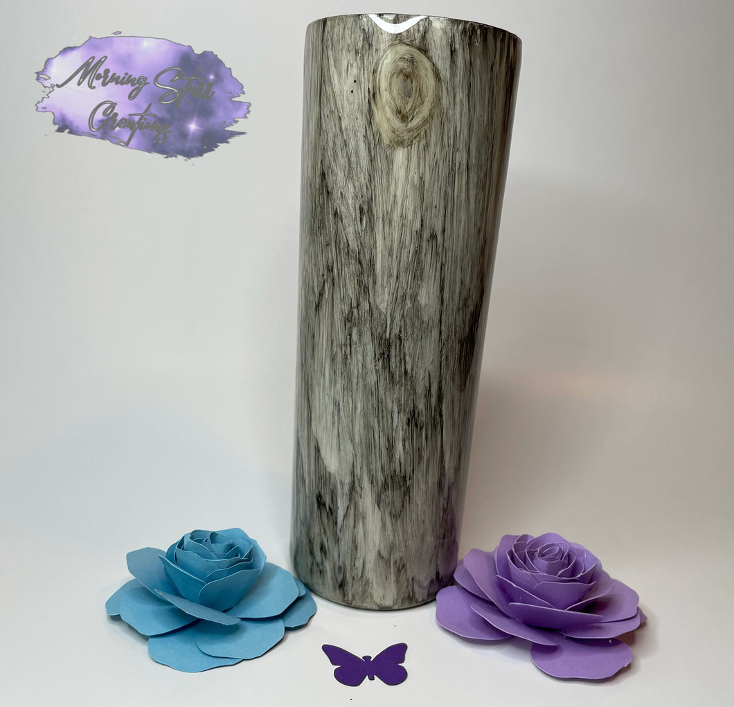 Gray Woodgrain 20 oz Skinny Tumbler