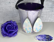 Blue Flower Teardrop Earrings (Big)