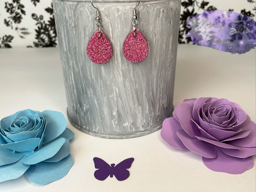 Pink Small Teardrop Earrings